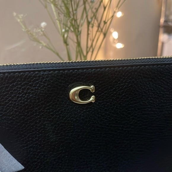 Coach Polished Pebble Leather Small Zip-Top Wristlet - Picture 5 of 10